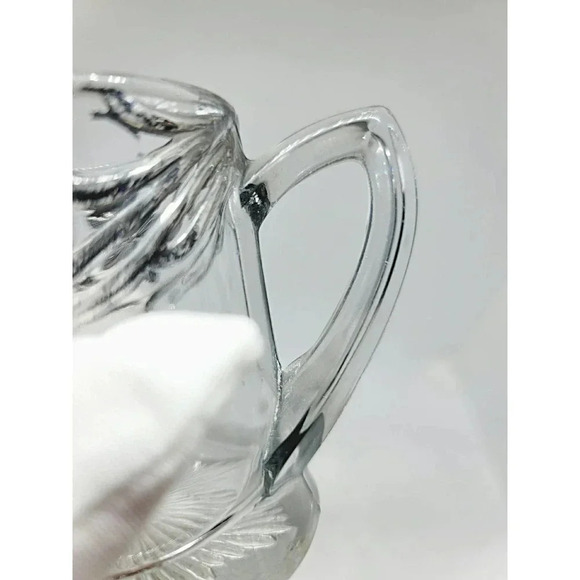 Vintage Clear Glass Sugar and Creamer With Silver Detail - Picture 3 of 14